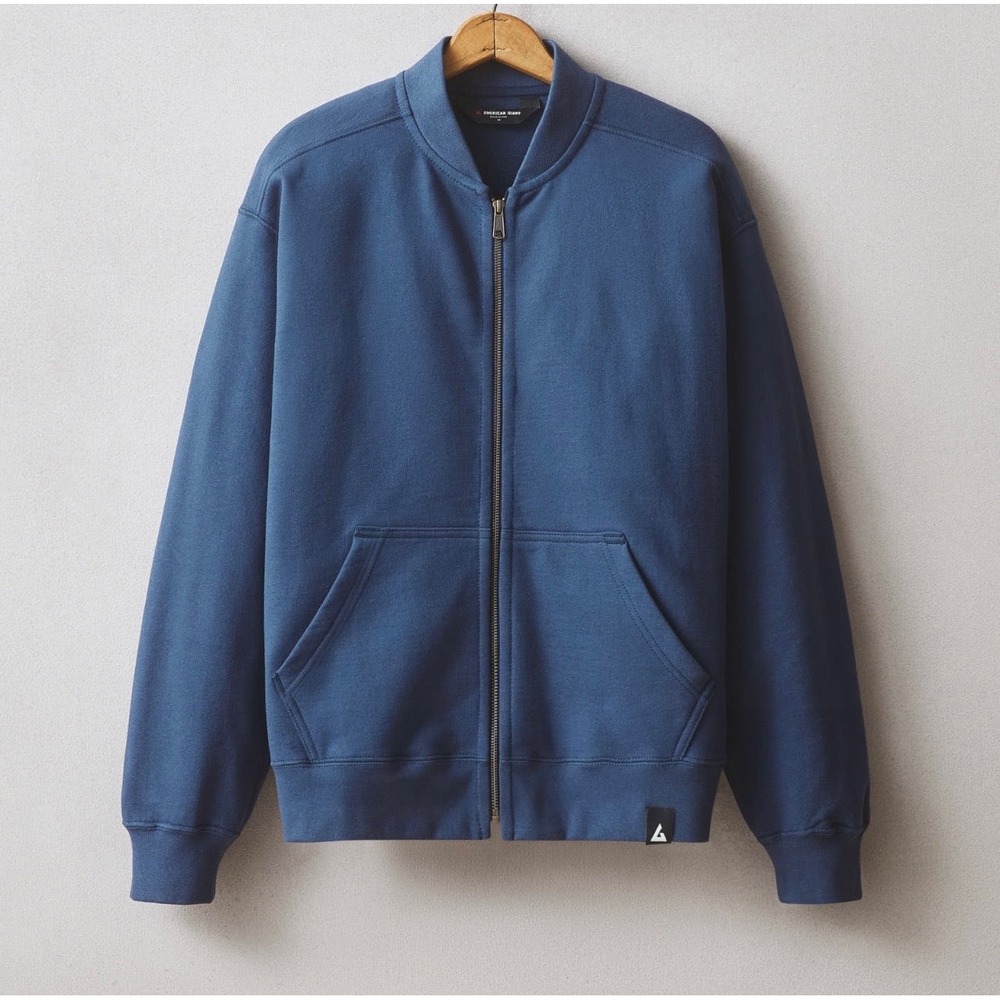 American Giant Navy Blue Bomber Jacket NWOT